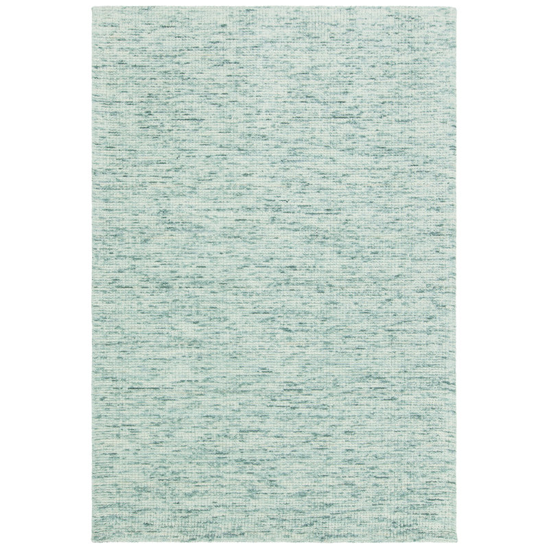 Tapis de zone verte tissé à la main Cunningham, Rectangle 9 pi x 13 pi