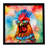 Hippie Animal Red Rooster Framed Metal Print