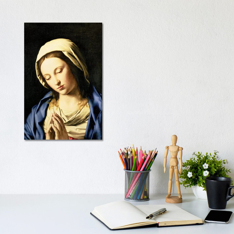Madonna At Prayer by Il Sassoferrato - Wrapped Canvas Print, 20.32 cm H x 30.48 cm W