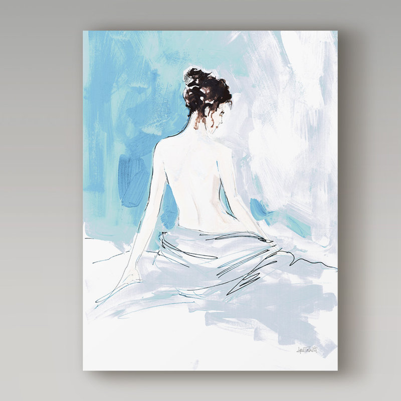 « nu i », reproduction de peinture à l’aquarelle sur toile tendue, H 32 po x l 24 po x P 2 po