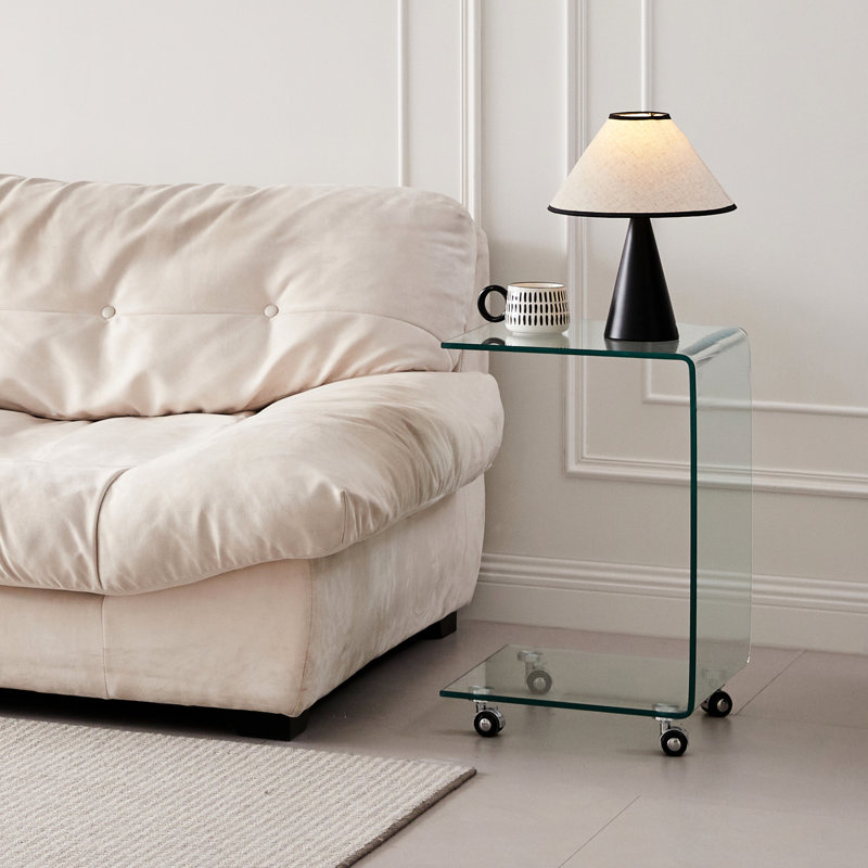 Table d'appoint en verre transparent