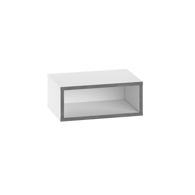 45cm W Manufactured Wood Bedside Table, White/Retro Grey