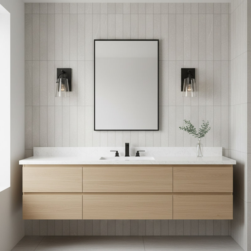 Foster Single Light Bath Wall Sconce w/ Clear Glass Shade