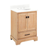 Quen 24" Freestanding Single Basin Vanity Set with Cabinet, Vanity Top, and Oval Undermount Sink