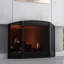 Pare-étincelles 3 panneaux en fer forgé noir L 48 po x H 30 po (moderne)