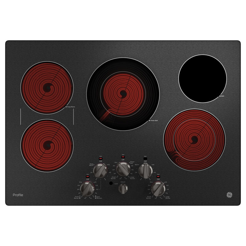 Range 29.75" Electric Cooktop with 5 Burners, Black Stainless