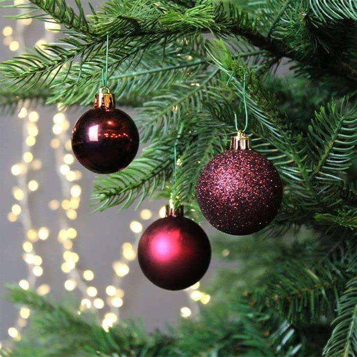 Polyvinyl Chloride (PVC) Bauble, Burgundy, 3cm H x 3cm W x 3cm D