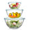 Ensemble de bols à mélanger en verre avec couvercles en verre (4,5 pte, 2,7 pte, 1,1 pte), grands bols à salade, bols à mélanger en verre permettant d'économiser de l'espace pour la cuisson, la cuisson, la préparation et la vaisselle