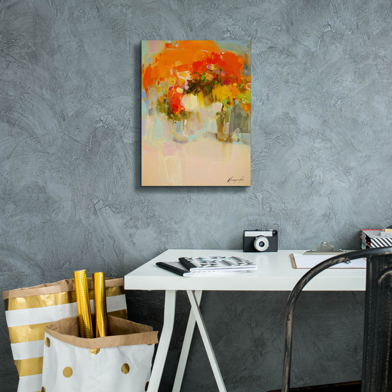 Art mural sur toile Vase de fleurs jaunes 2 pi par Vahe Yeremyan, 40 po x 54 po, H 16 po x l 12 po x P 0,75 po