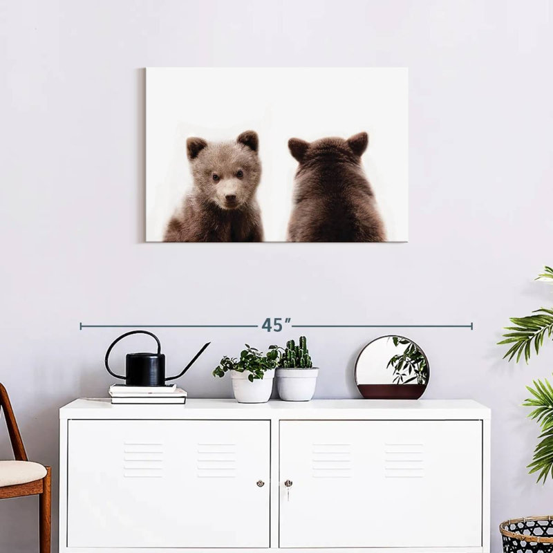 Bear Cub Front And Back Portrait, 20" H x 30" W