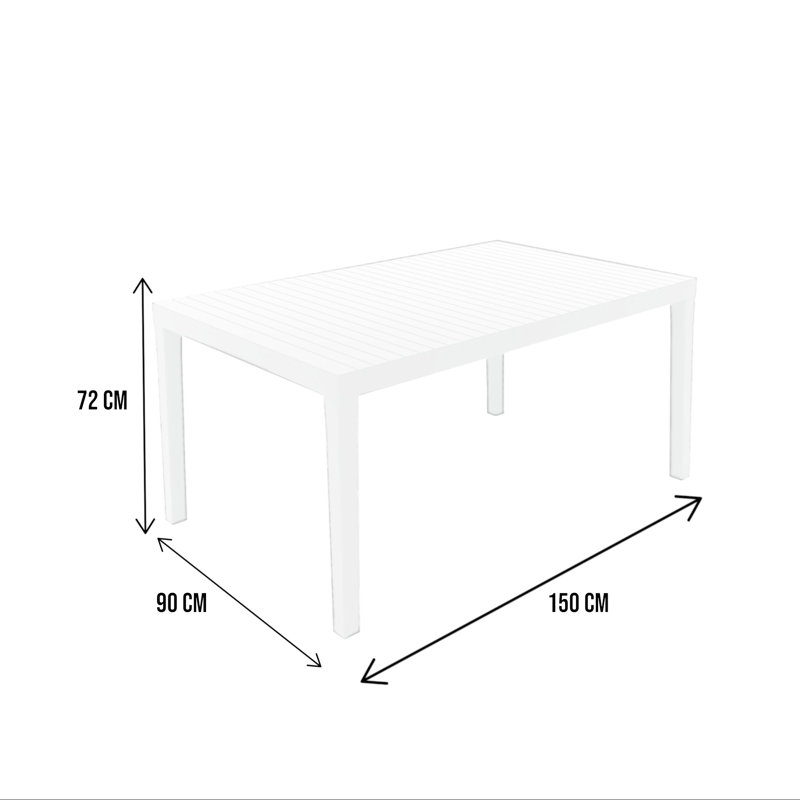 Foxborough Rectangular Outdoor Dining Table , 90cm W x 150cm D, White