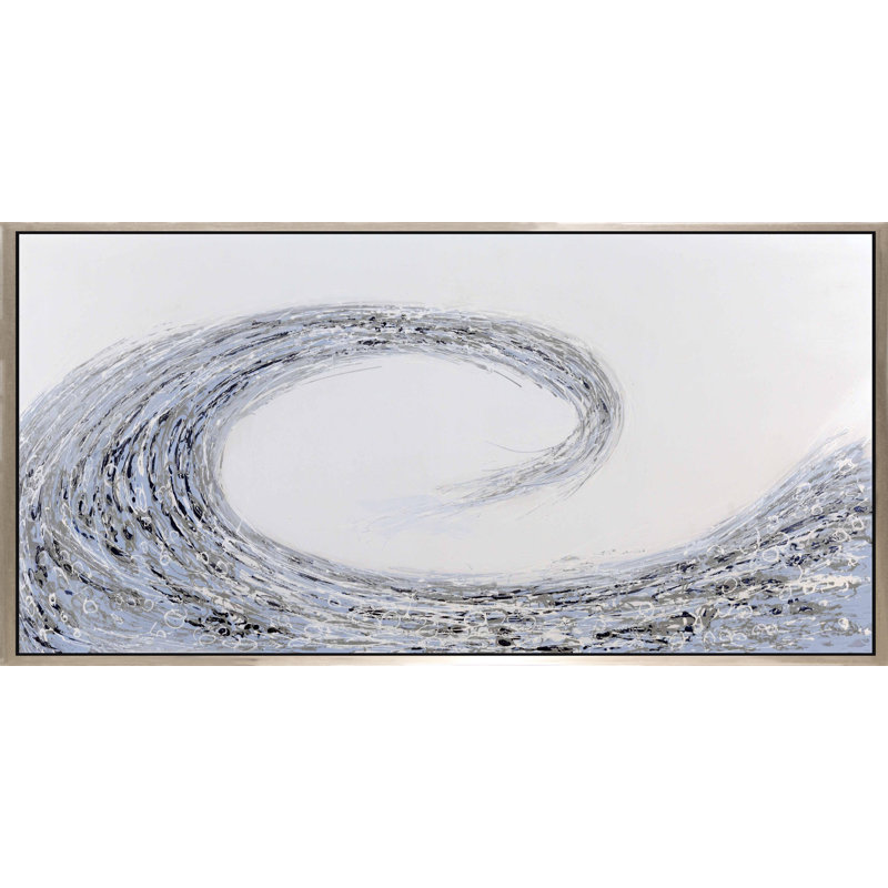 Vague - cadre flottant, peinture sur toile