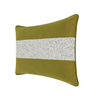 Coussin lumineux avec rayures strass - velours