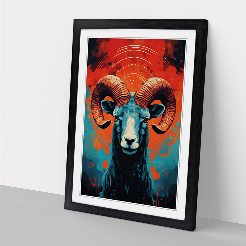 Single Picture Frame Print on Wood, 64cm H x 46cm W, Black Framed