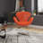 Raspberry Wool Blend Upholstered Swivel Balloon Chair-1773073060