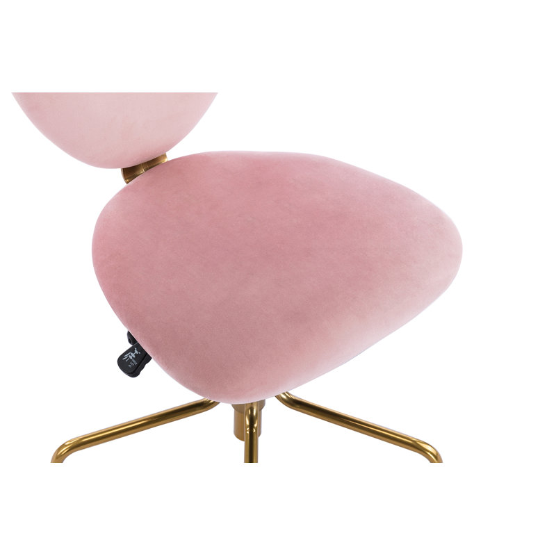 Chaise longue pivotante en velours 23,6 po Charma, Rose, Or