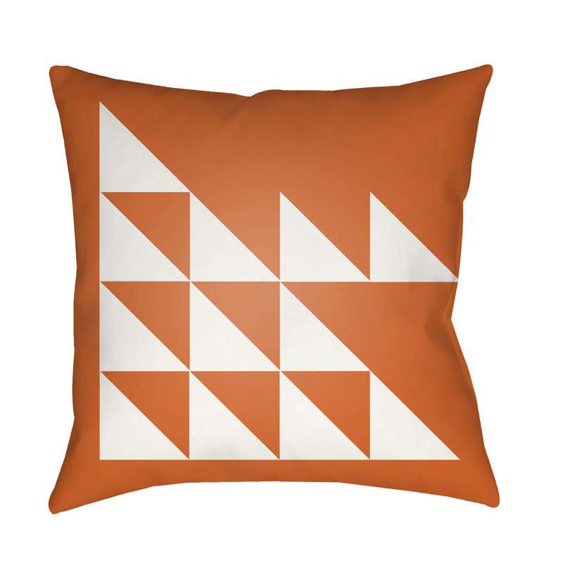 Moderne Geometric Outdoor Throw Pillow, Orange, 22" H  x 22" W x 5" D