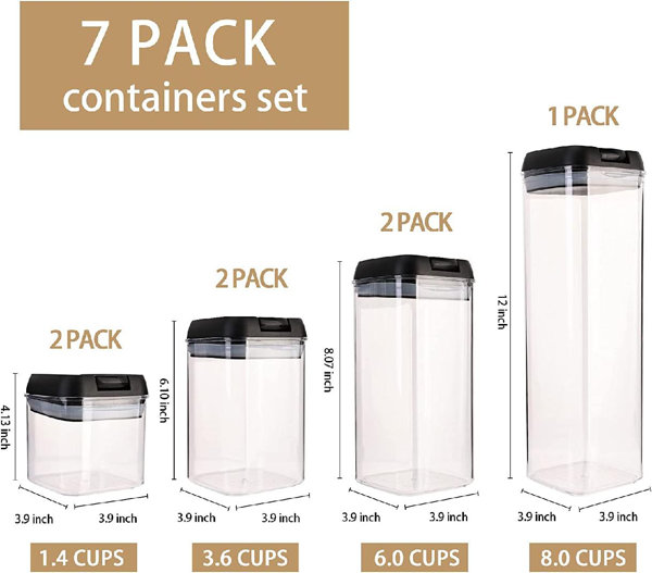 Cheria 7 Container Food Storage Set Prep & Savour