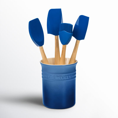 Silicone 5 piece Utensil Set with Crock