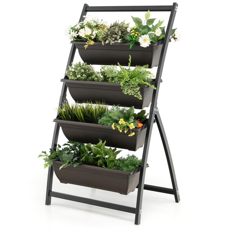 Landingham Red Barrel Studio® 4-tier Vertical Raised Garden Bed Elevated Planter Box W/4 Container Boxes, 1