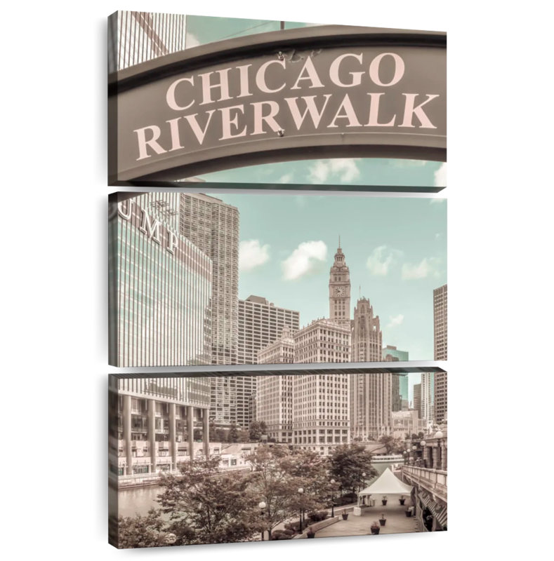 Nicci Chicago Riverwalk, style rétro, H 38 po x l 24 po