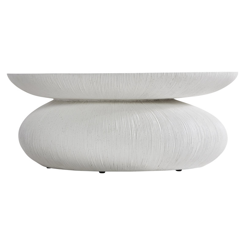Corsica White Ceramic Round Coffee Table
