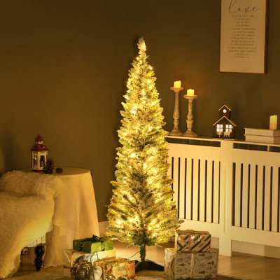 Arbre de Noël artificiel avec 499 pointes de branches réalistes et support en plastique