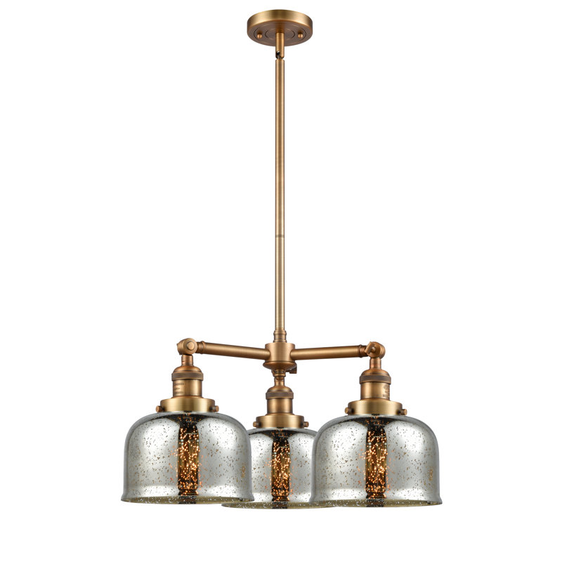 Lustre classique / traditionnel à 3 lumières Arakel, Argent mercuré plaqué, Cuivre antique, Ampoule non incluse