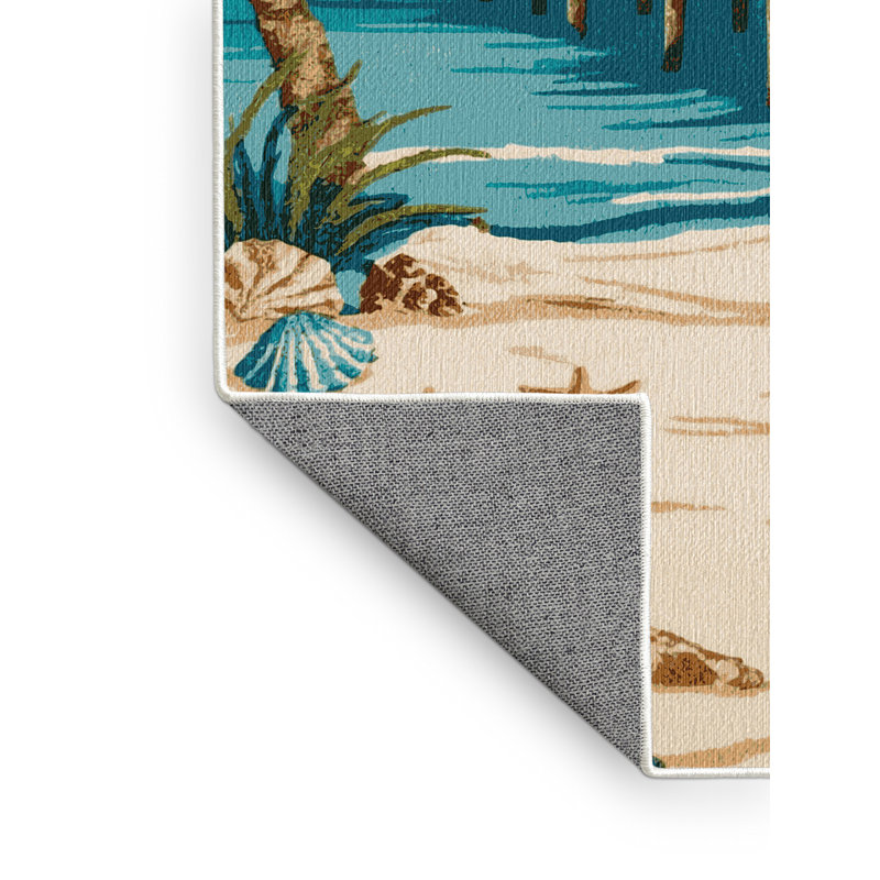  Tapis bord de mer lavable, Rectangle 4pi x 6 pi