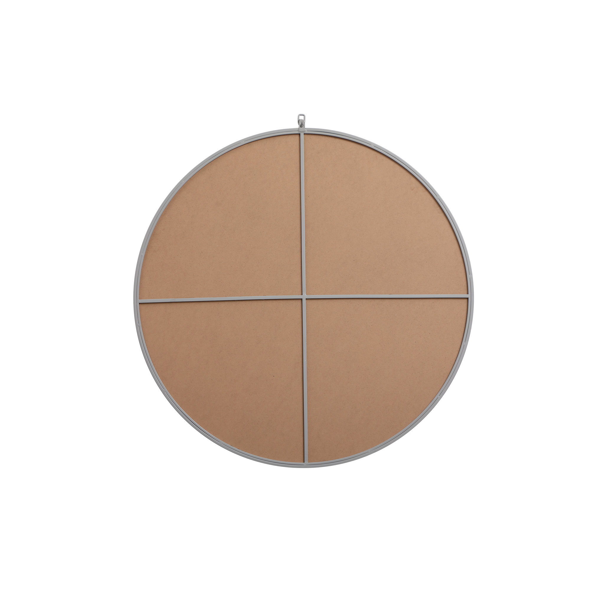 Cassie Metal/Manufactured Wood Round Wall Mirror, White, 39" x 39"