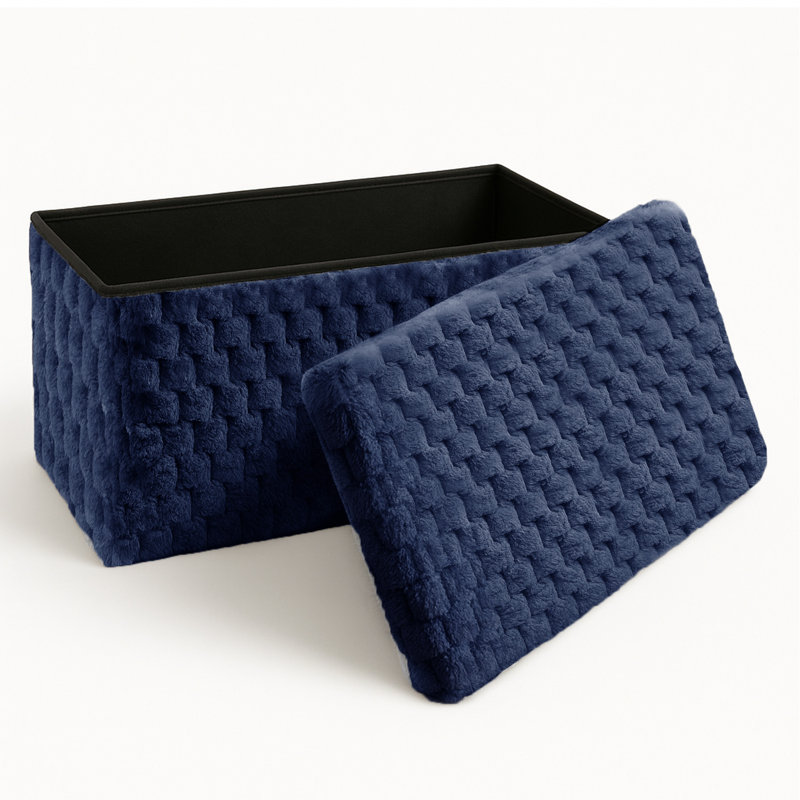 Contemporary Practical Plush Popcorn Storage Box 76 x 38, Blue