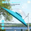 Parasol carré en porte-à-faux 10 'x 10' avec mât central, bleu lac (base non incluse)-437681694-437681683