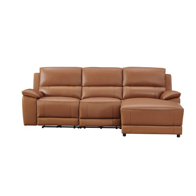 Carrabelle Leather Power Recliner Sectional by Latitude Run