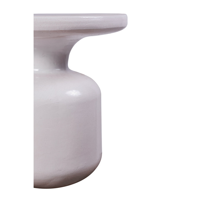 Bottle Outdoor Round Side Table, Linen Semi Gloss