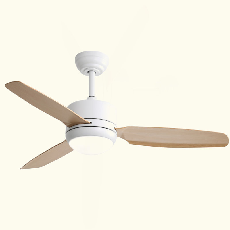 Ventilateur de plafond 46 pouces avec lumières 3 pales ABS 6 vitesses moteur à télécommande pour la chambre à coucher