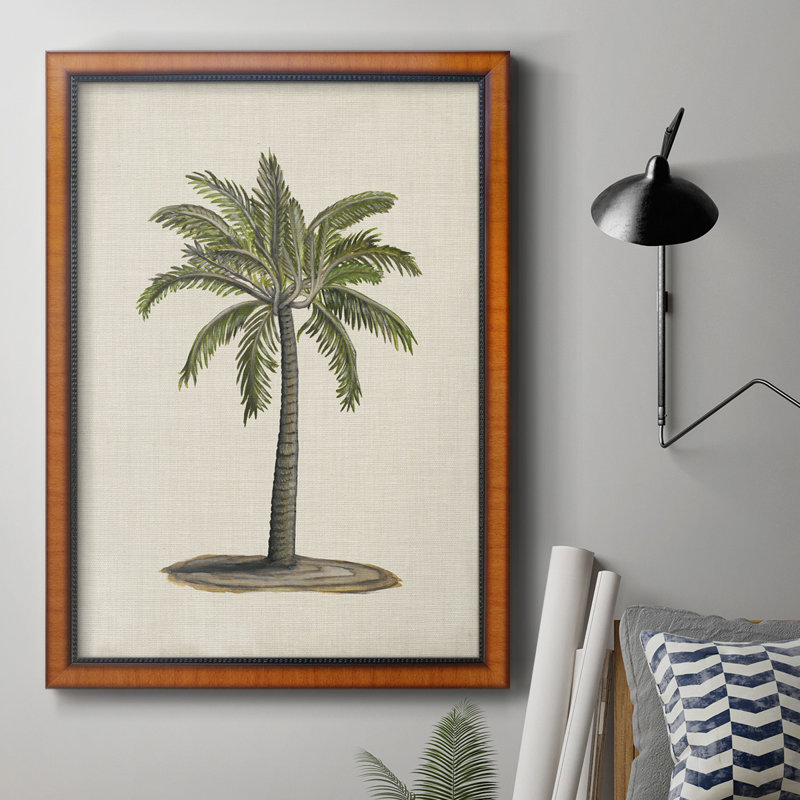 Toile encadrée de qualité supérieure AU CH British Palms I - prête à être accrochée, H 27 po x l 18 po x P 2,5 po