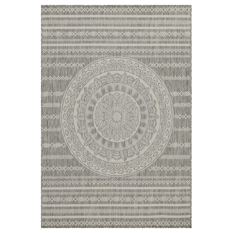Tapis intérieur / extérieur argent Sunshine, Rectangle 5 pi 3 po x 7 pi 3 po