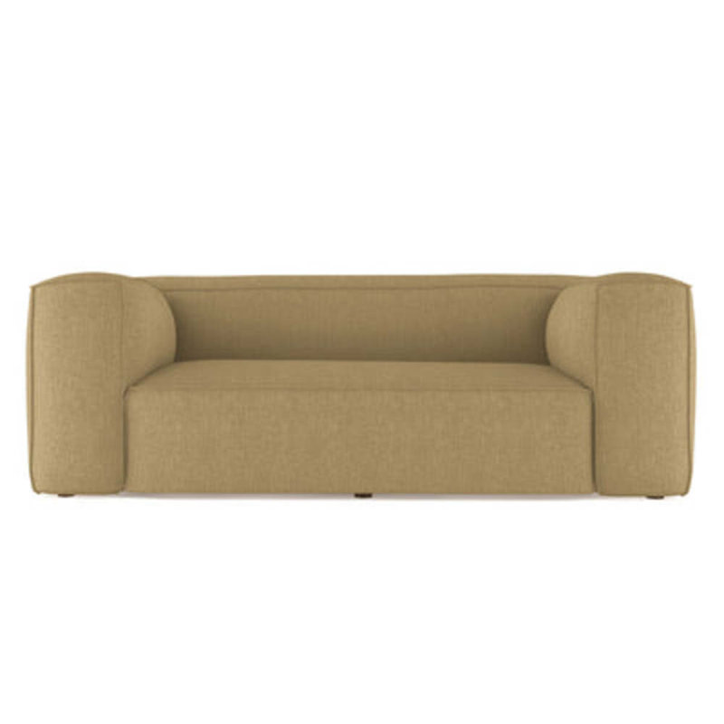 Canapé surdimensionné Varick, H 30 po x l 108 po x P 47 po, Naturel, Tapis massepain en lin à tissage carré