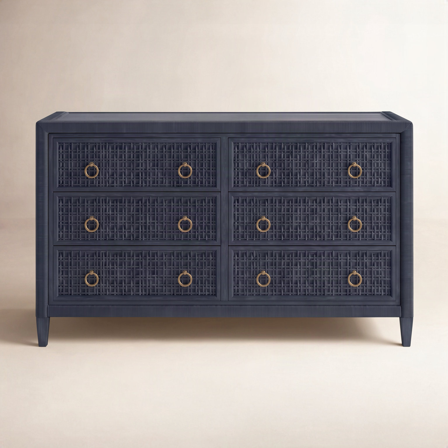Monterey 54" Double Dresser, Navy, Yes, Brass