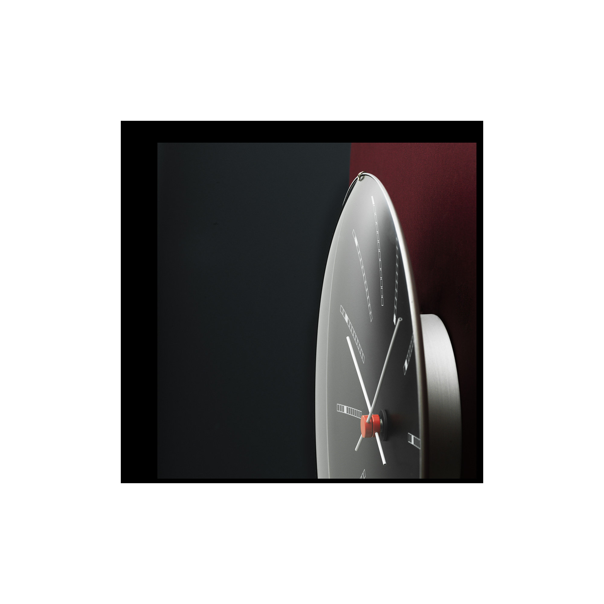 Bankers Metal Wall Clock, Black/White/Red, Large