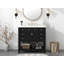 Meuble-lavabo 36 po avec lavabo supérieur, armoire de rangement moderne avec 2 portes à fermeture douce et 6 tiroirs, meuble-lavabo simple