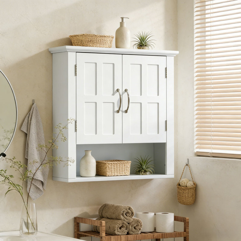 Armoire de rangement pour salle de bain, Blanc