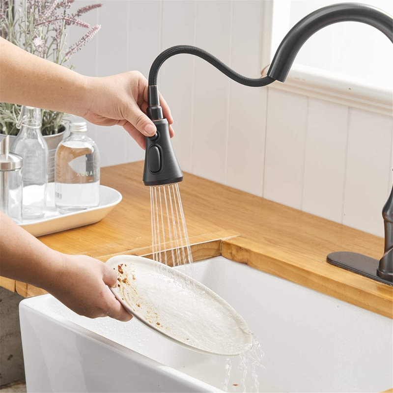AWZTOO Pull Down Kitchen Faucet, Oil Rubbed Bronze