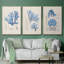 Blue Marine Algae IV - Ensemble de 3 reproductions encadrées sur toile-91886844-91886843