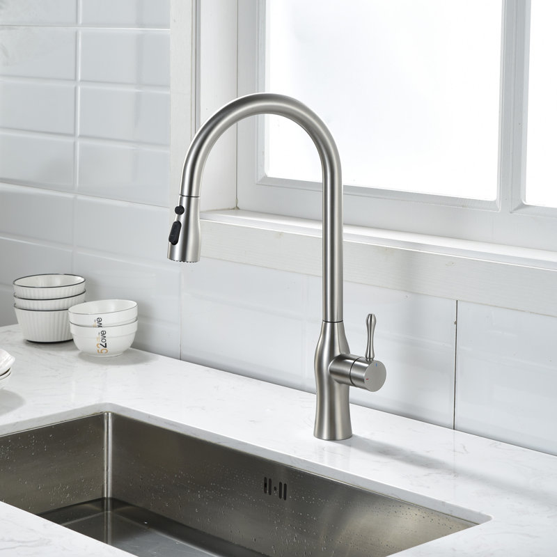 Rainlex Pull Down Kitchen Faucet, Brushed Nickel