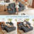 65"W Convertible 3 in 1 Sofa Bed, Pull Out Couch Loveseat Sleeper with Side Table&USB&Type-C Ports&Storage Armrests-1778604923