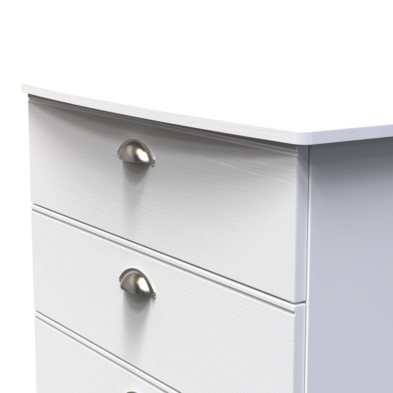 Fully Assembled Murier 3 Drawer Chest, White Ash/White Ash