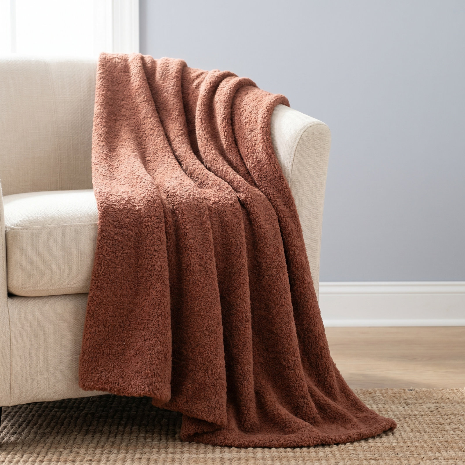 Sherpalux Throw Blanket, Copper Brown