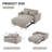 Lateresa 54'' Small Loveseat Pull-Out Sofa Bed - Adjustable Backrest With 2 Soft Pillows-804855092