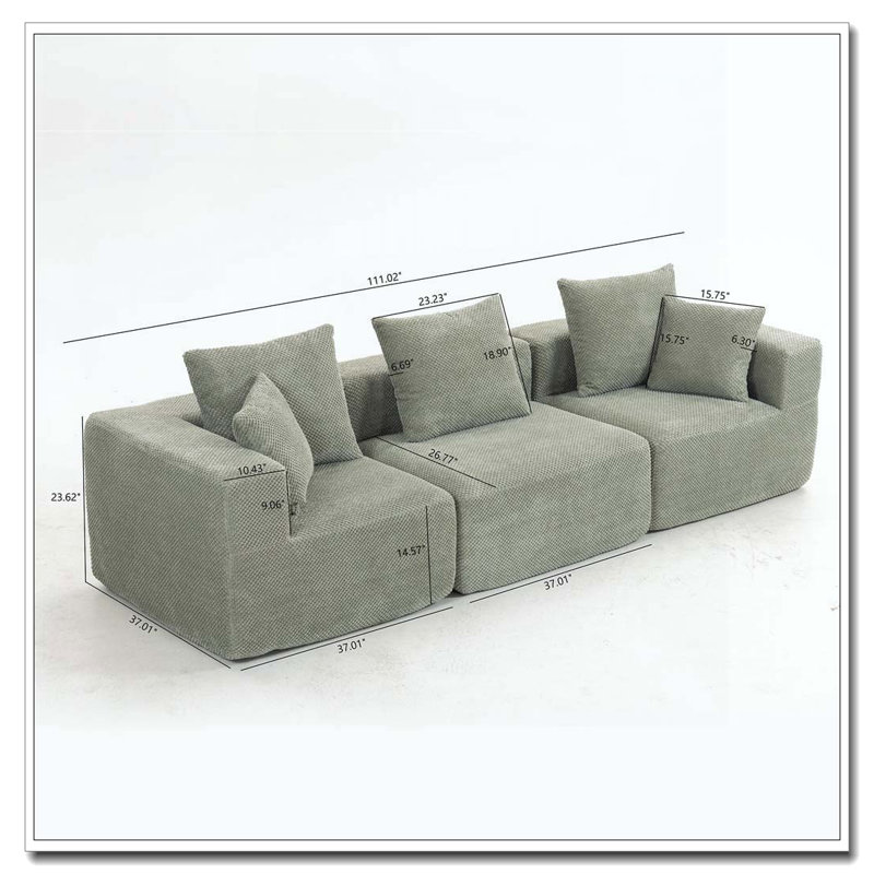 Canapé modulaire modulaire, Vert clair